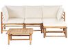 Venkovní rohová sedací souprova z bambusového dřeva 4místná krémová bílá CORRETO_909483