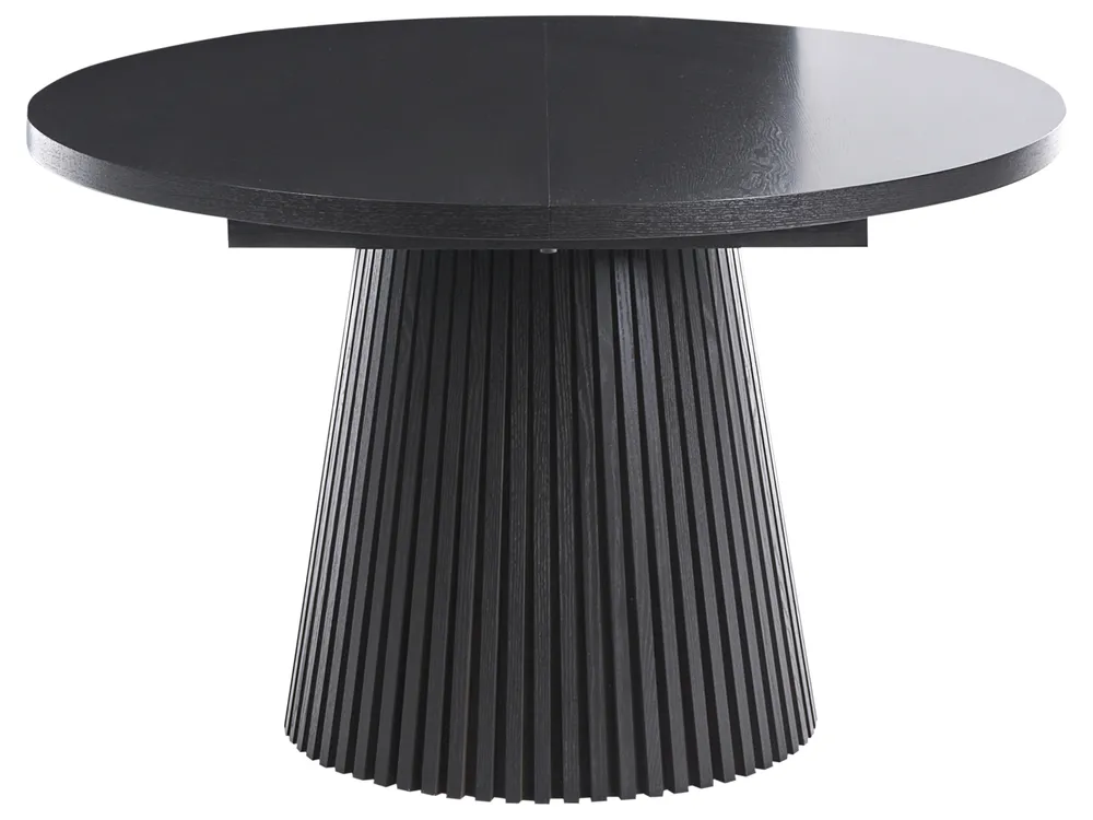 Extending Dining Table MOORE Black Ash Wood 120/160 cm 120 cm_1059593