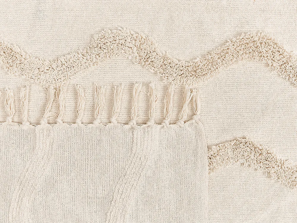 Kuscheldecke KHARI Baumwolle 150 x 200 cm Hellbeige_1067481