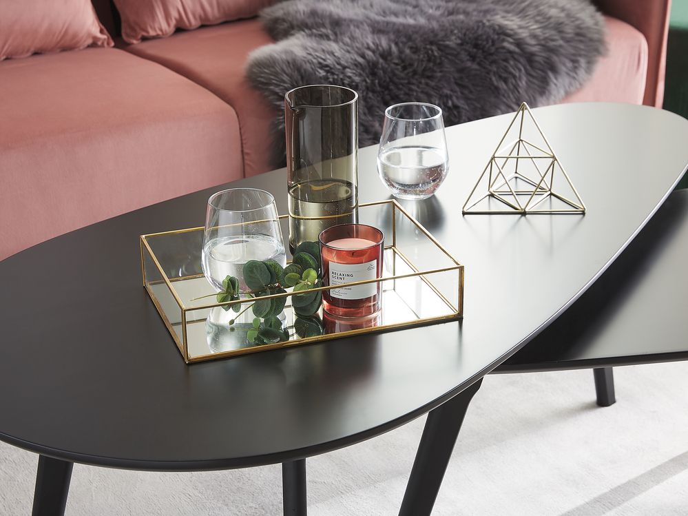 Decorative Tray GRENOBLE Glass Gold