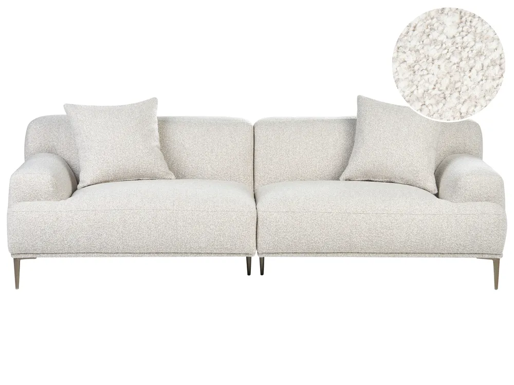 Sofa dla 3 osób MATILA Boucle Złamana biel