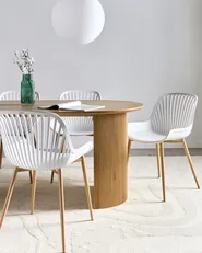 Set of 4 Dining Chairs KLEVE White_1006560