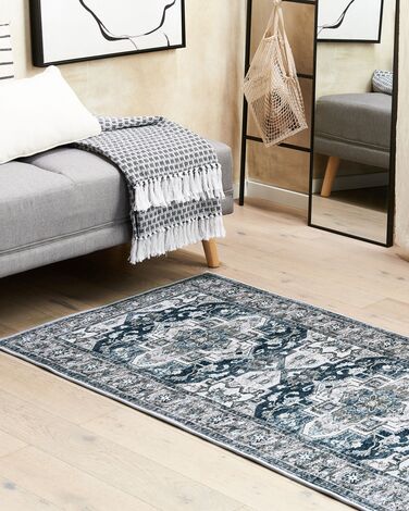 Runner Rug 80 x 200 cm Grey and Blue KOTTAR