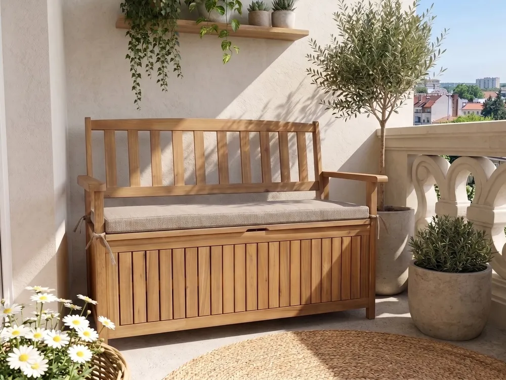Bench Seat Pad Cushion SOVANA 108 x 45 cm Beige_1110033