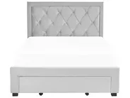 Bett mit Schubladen LIEVIN Samtstoff Hellgrau 140 x 200 cm_858058