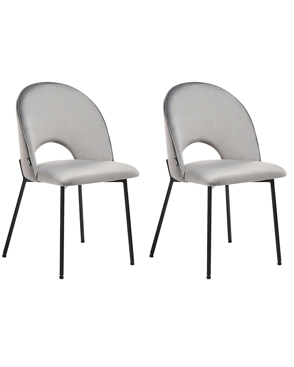 Set de 2 scaune dining COVELO Catifea Gri