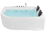 Corner Hot Tub with LED CALAMA 1800 x 1200 mm White Left Hand_919454