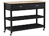 Kitchen Trolley NAVARINO Wood Black