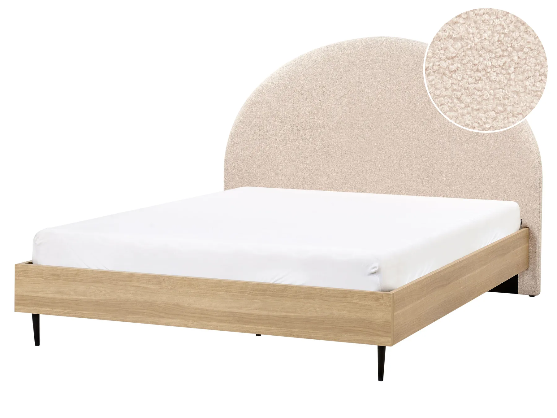 Bett mit Lattenrost Bouclé MILLAY 160 x 200 cm Beige_971538
