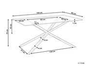 Dining Table CORA Silver 160 cm 90 cm Tempered Glass_875874