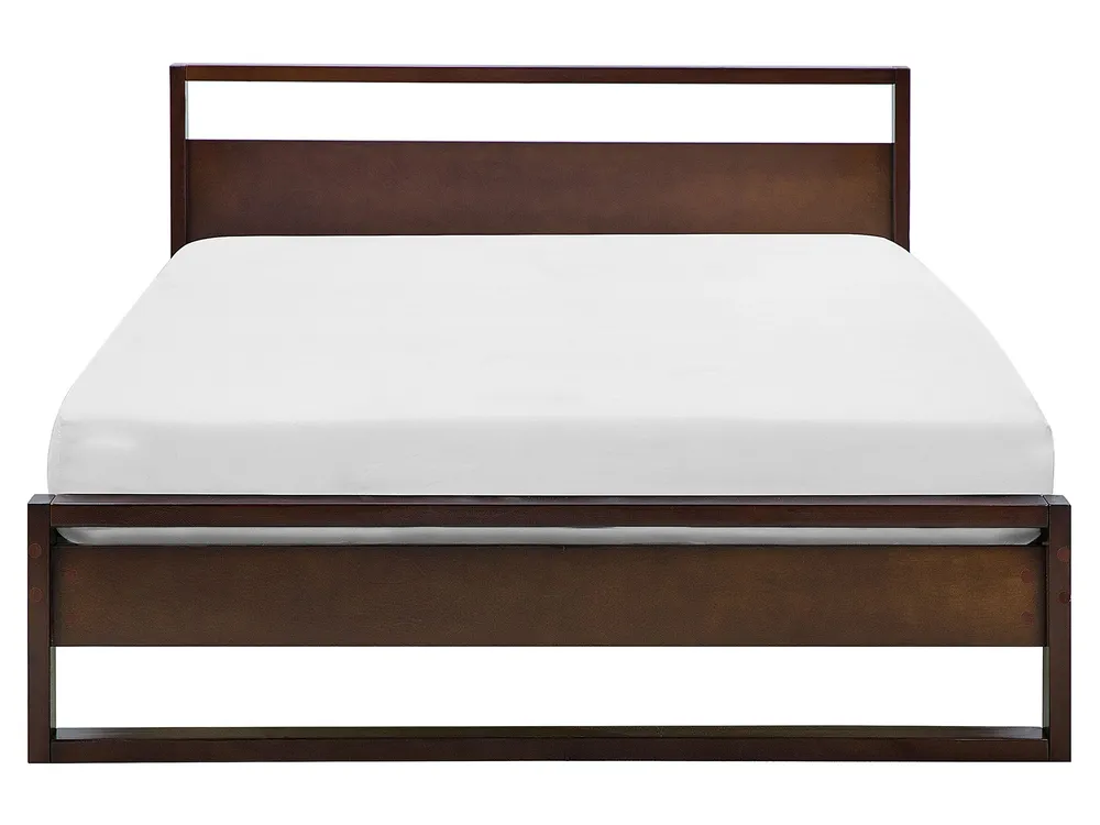 Bed Pine Wood GIULIA 160 x 200 cm (EU King Size) Dark Brown_743834
