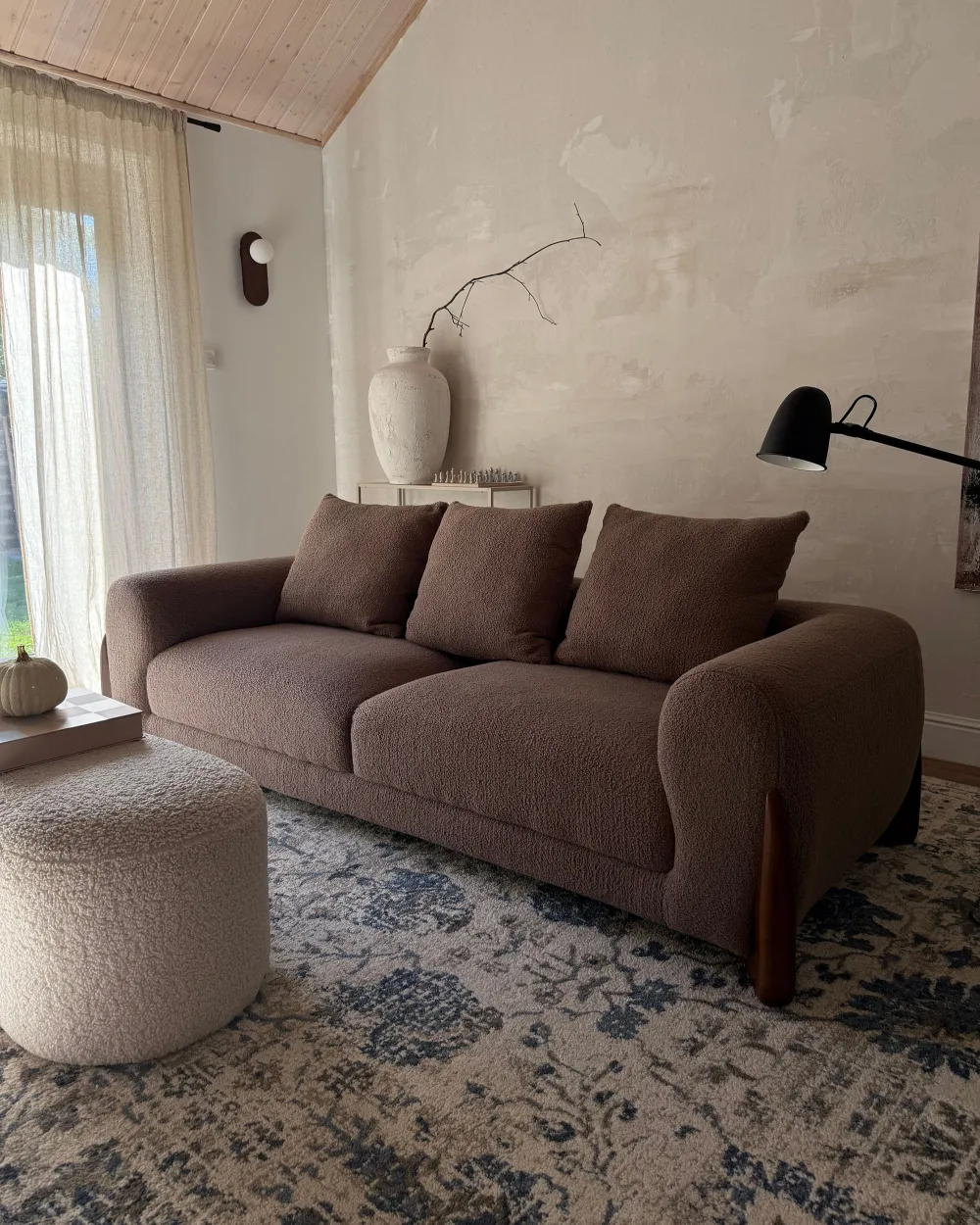 Sofa 3-Sitzer VINLIDEN Bouclé Braun_1179299