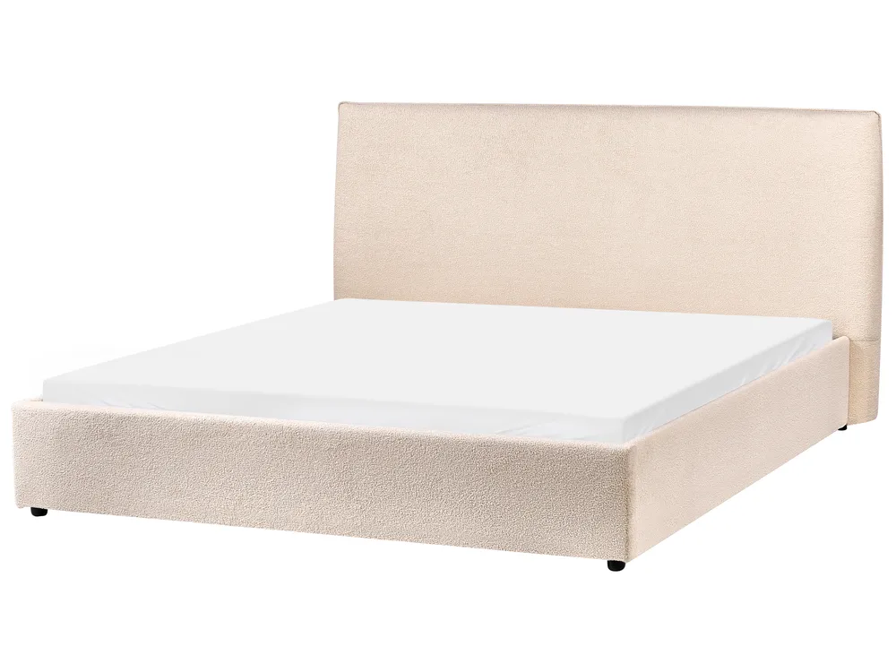 Bed Boucle LAVAUR 160 x 200 cm (EU King Size) Beige_985505