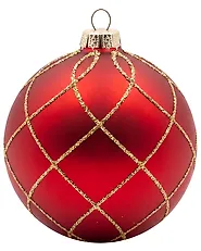 Set of 40 Baubles WINTERGLOW Glass Red_1192083