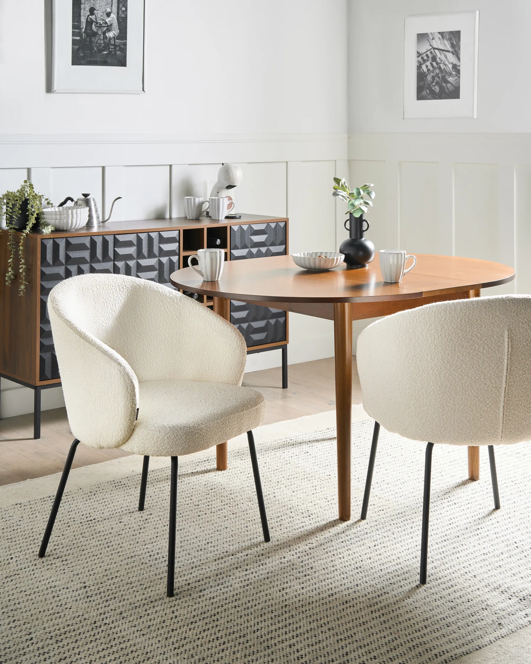 Set di 2 sedie da pranzo LUDDEN Bouclé Beige chiaro_1021030