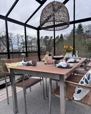 Garden Dining Set 6 Seater VIAREGGIO Certified Teak Wood Brown_982336