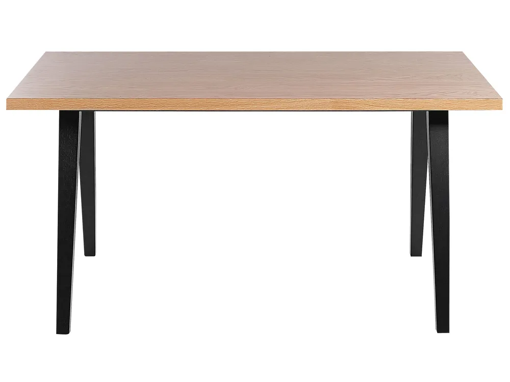 Dining Table LENISTER Brown/ Black 150 cm 90 cm_837511