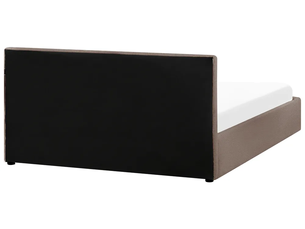 Letto contenitore MONTLAUR Bouclé Tortora 160 x 200 cm_958603