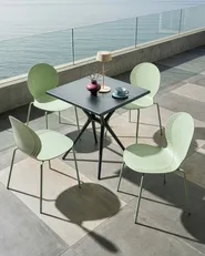 Set of 4 Garden Chairs MILOS Stacking Light Green_1043574