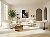 Conjunto de sala de estar 5 plazas KUNES Tela Beige claro