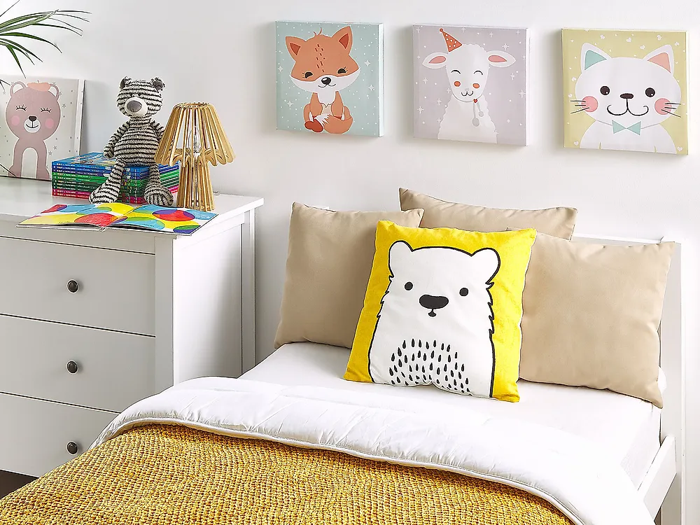 Throw Cushion WARANASI 45 x 45 cm Cotton Yellow_1187175