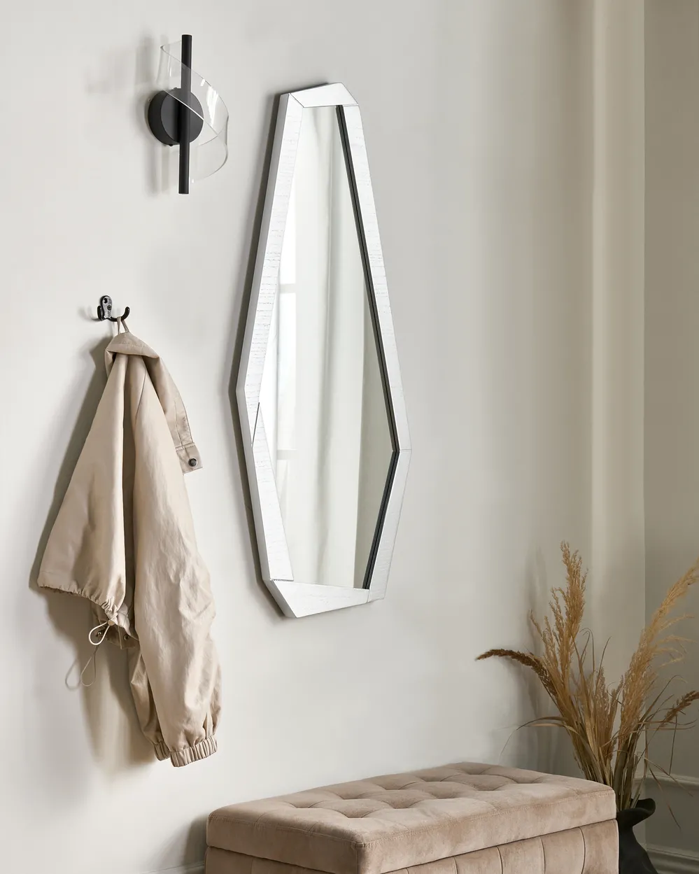 Lustro ścienne CHANU 44 cm 104 cm Srebrny