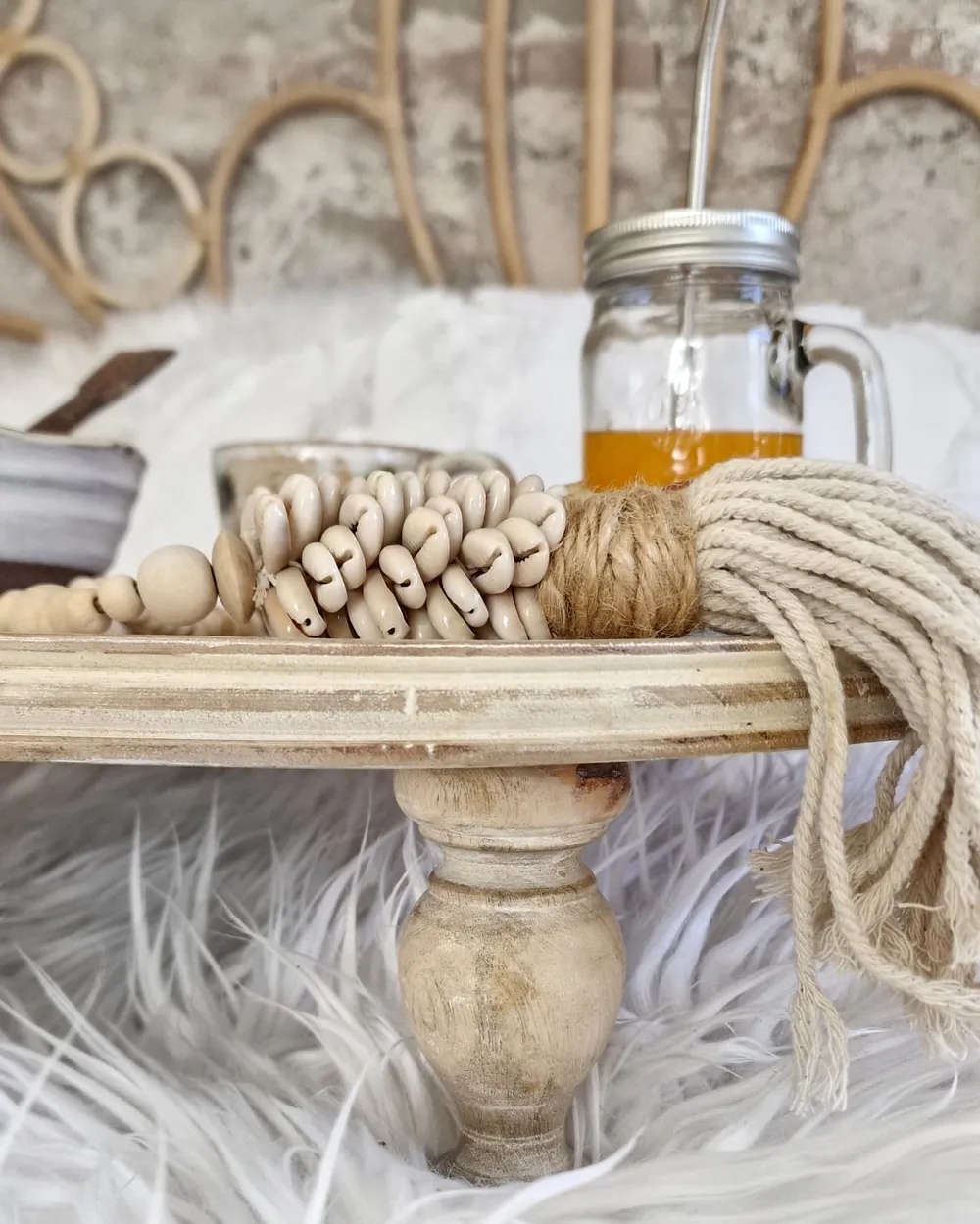 Cake Stand LUKSOR Mango Wood Light Brown - Main Image