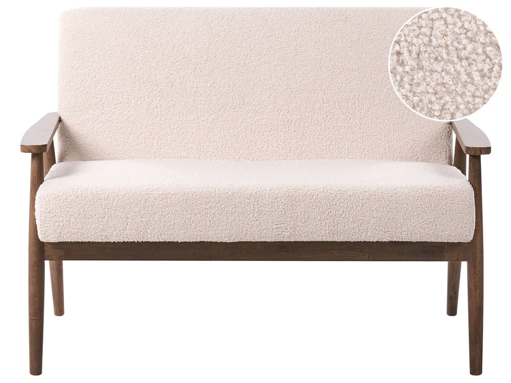 Sofa dla 2 osób ESRUM Boucle Ciemny brąz/ beżowy