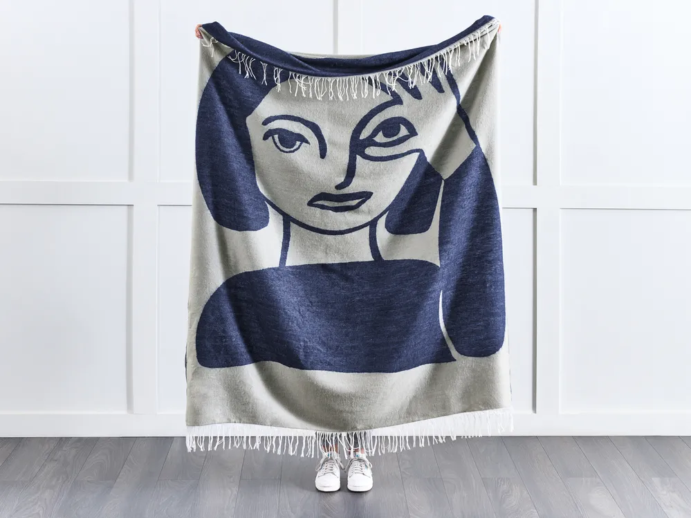 Blanket HALEDE 130 x 170 cm Blue_850137