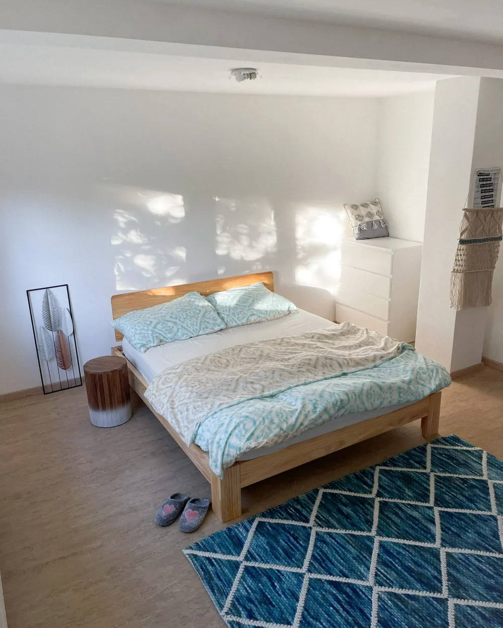 Lit avec sommier MAYENNE 160 x 200 cm Bois Bois clair | Leroy Merlin