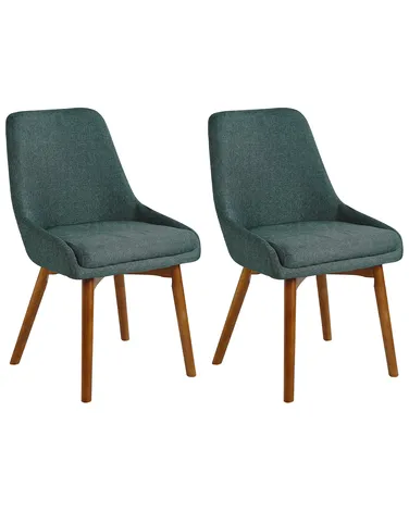 Set of 2 Dining Chairs MELFORT Dark Green - Beliani.co.uk