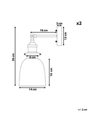 Set di 2 lampade da parete LOVAT Regolabile Metallo Trasparente Nero_801815