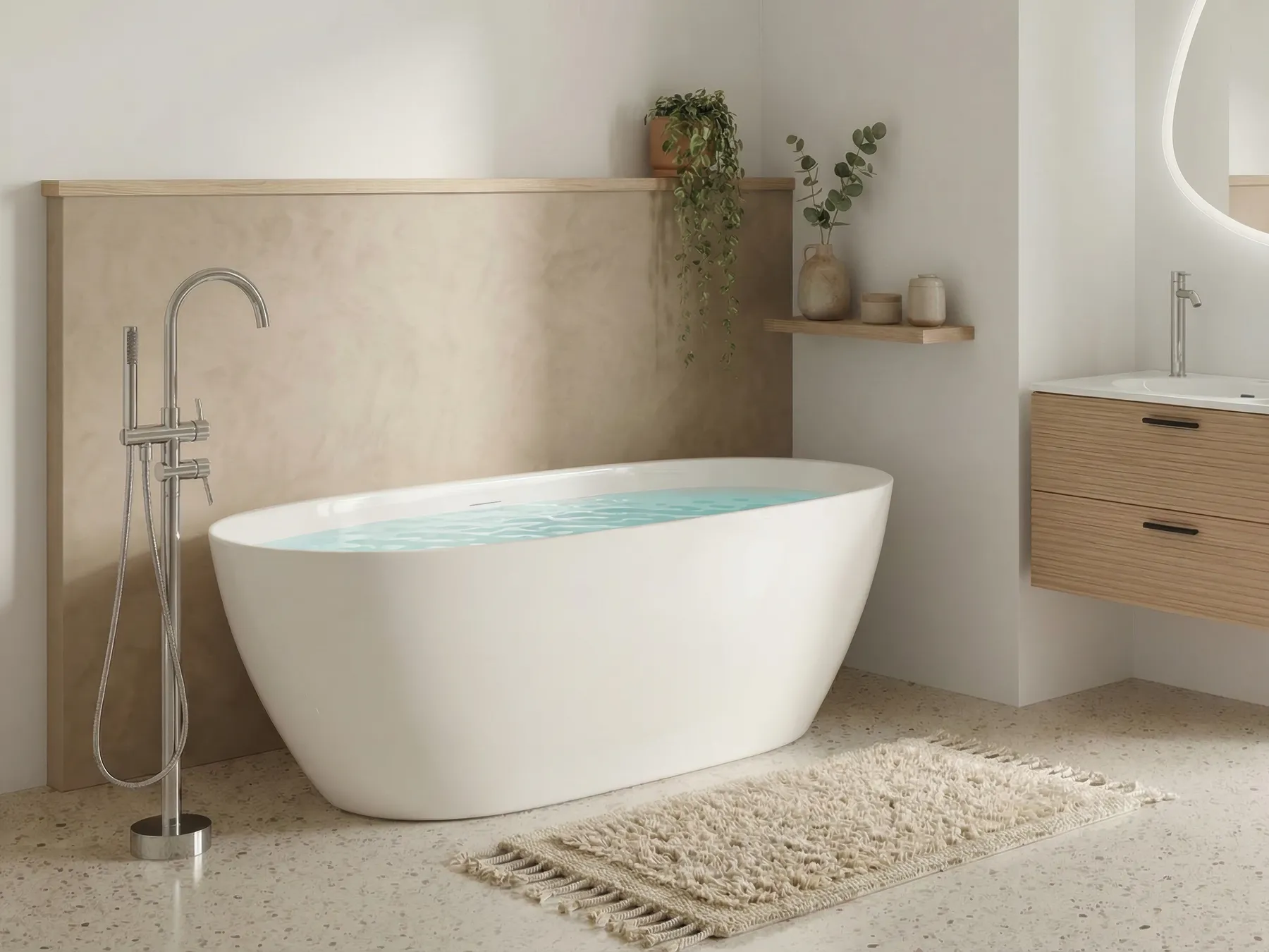 Vasca da bagno freestanding CEDROS 160 x 75 cm Bianco_1071318