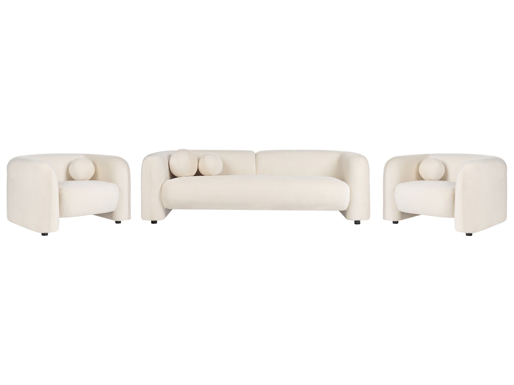 5-Sitzer Sofa Set Samtstoff cremeweiss LEIREN_920768