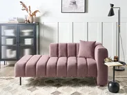 Right-Hand Chaise Longue LANNILS Fabric Pink_942011