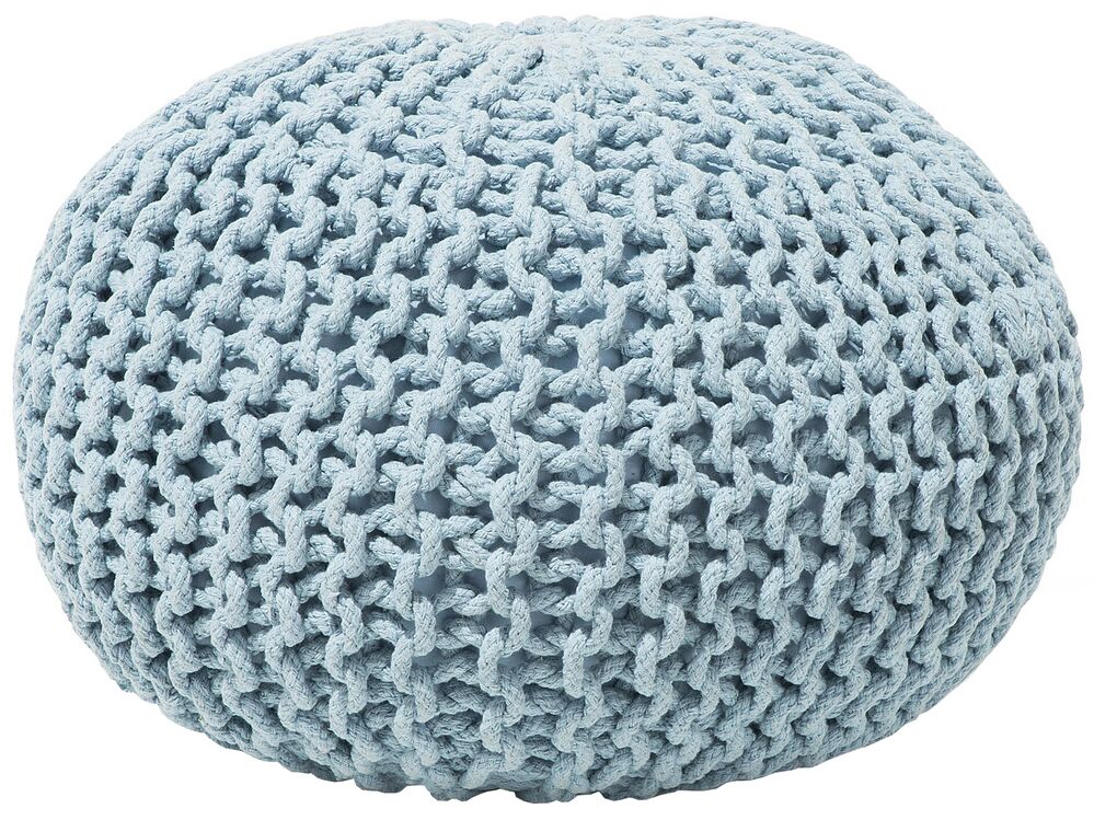 Pouf CONRAD Coton Bleu clair