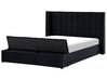 Sametová postel s úložným prostorem 180 x 200 cm černá NOYERS_834573