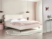 Łóżko Boucle LESSAY 160 x 200 cm Złamana biel_982228