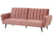 Sofa Bed 3 Seater VIMMERBY Velvet Pink_764139