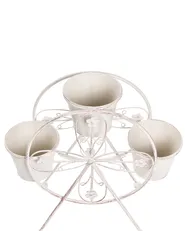Kwietnik CROWBERRY 43 cm Metal Złamana biel_1093938