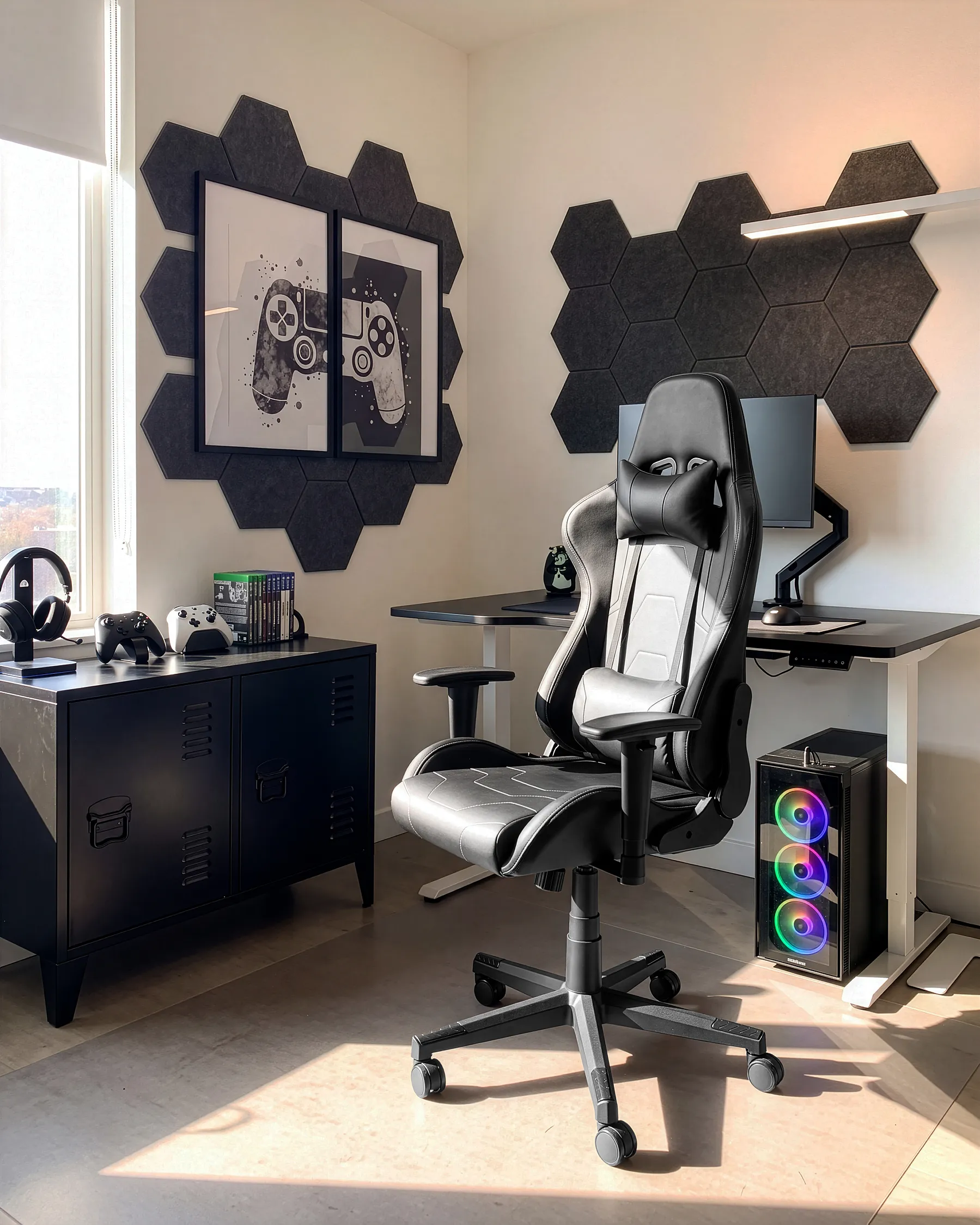 Gaming Stuhl VOLTIXA Kunstleder Schwarz_1133670