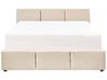 Velvet EU King Size Ottoman Bed Light Beige BOUSSE_862625