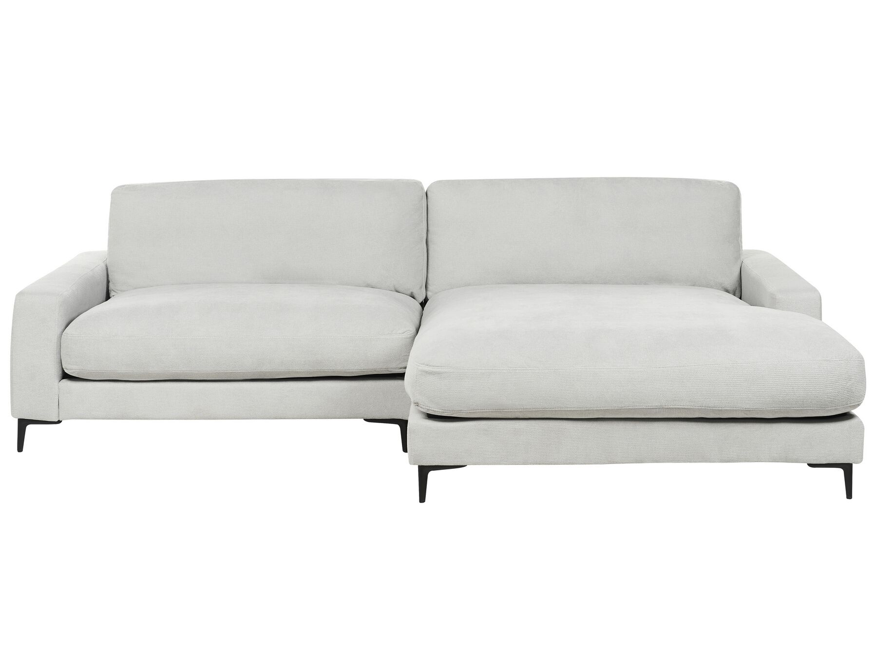 Left Hand Fabric Corner Sofa Light Grey MALOY_893573