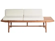 Banco de jardín con cojín GIAVENO 210 cm Madera de acacia Blanco crema_958625
