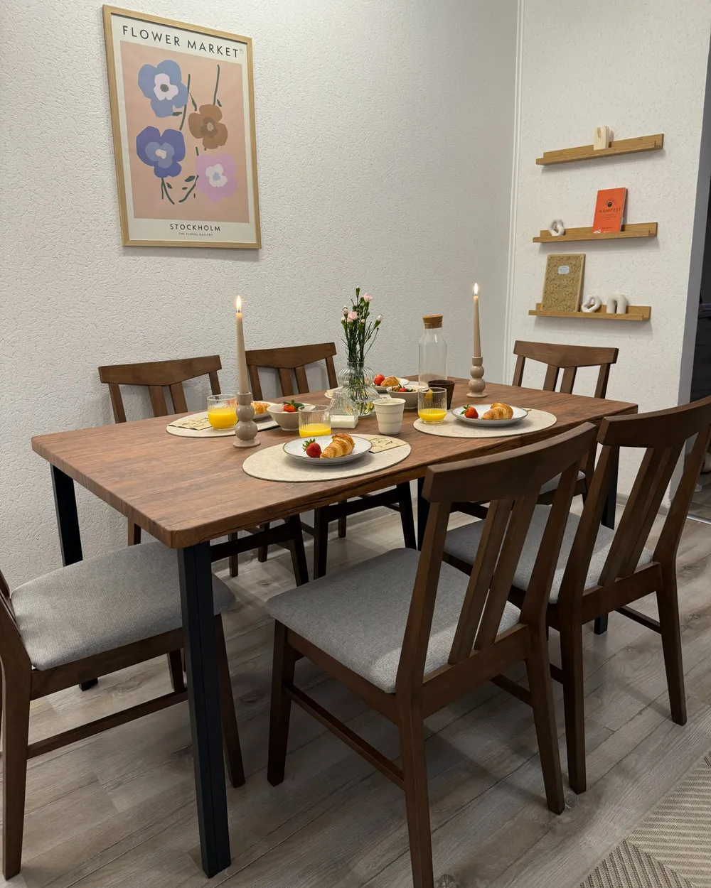 Set 2 Sedie Da Pranzo In Legno Massello Noce – Con Schienale Integrato Per Cucina E Sala