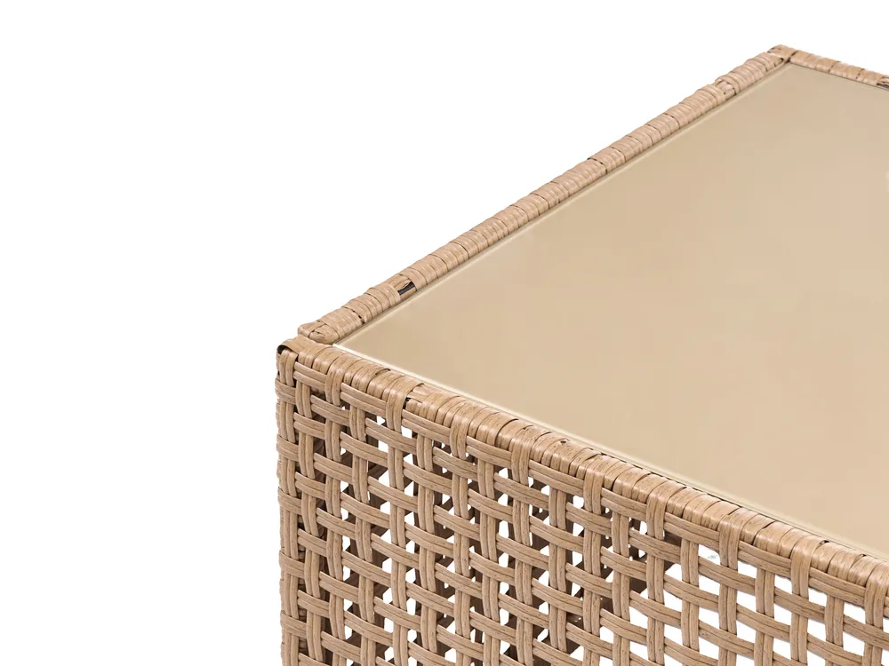Garden Coffee Table OMEGANA 66 cm 66 cm PE Rattan Beige_1040435