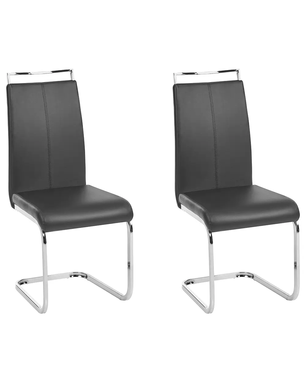Lot de 2 chaises de salle à manger GREEDIN Cuir PU Noir_1156915