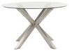Garden Dining Table MALETTO 120 cm 120 cm Glass Silver