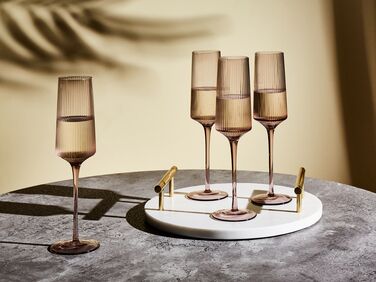 Sett med 4 champagneglass 22 cl Rosa AMETHYST