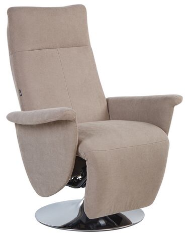 Fabric Recliner Chair Taupe PRIME